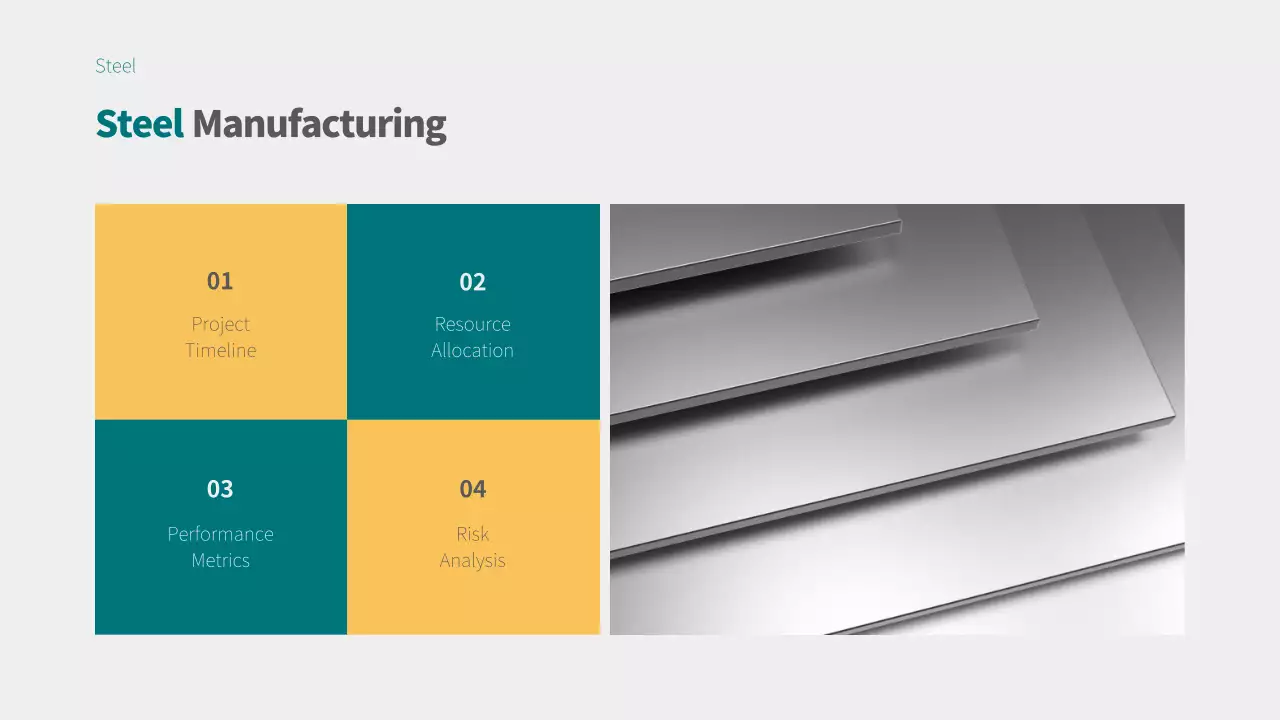 Project Management infographic with gray, teal, and yellow concepts