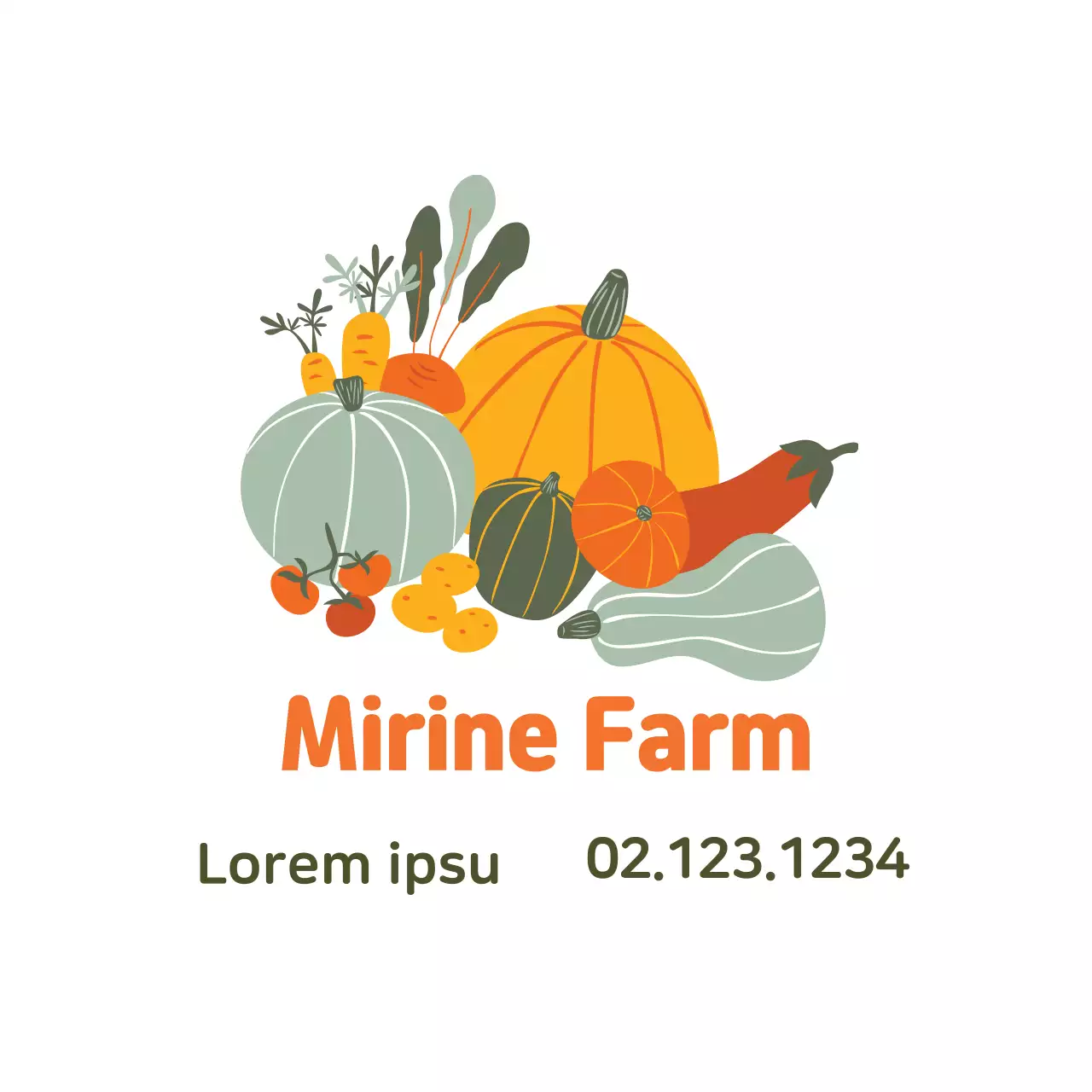 Màu cam minh họa trang trại gọn gàng