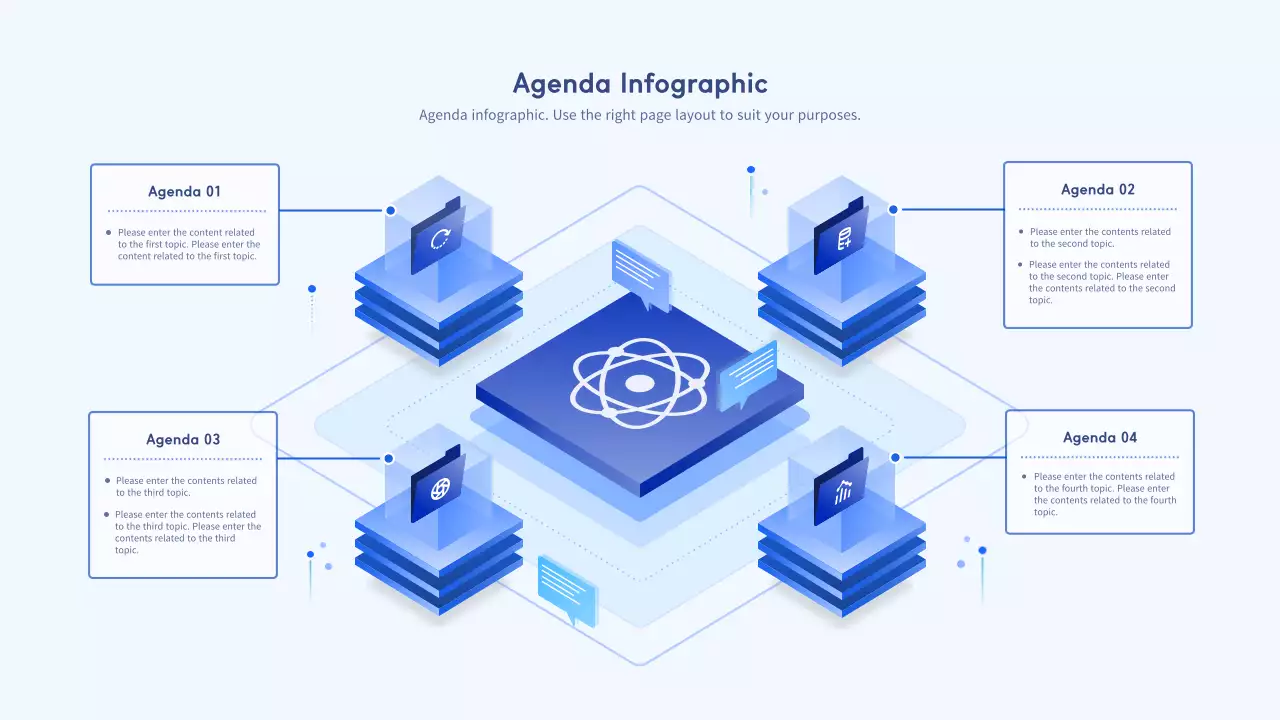 Blue Modern Agenda Layout Infographic