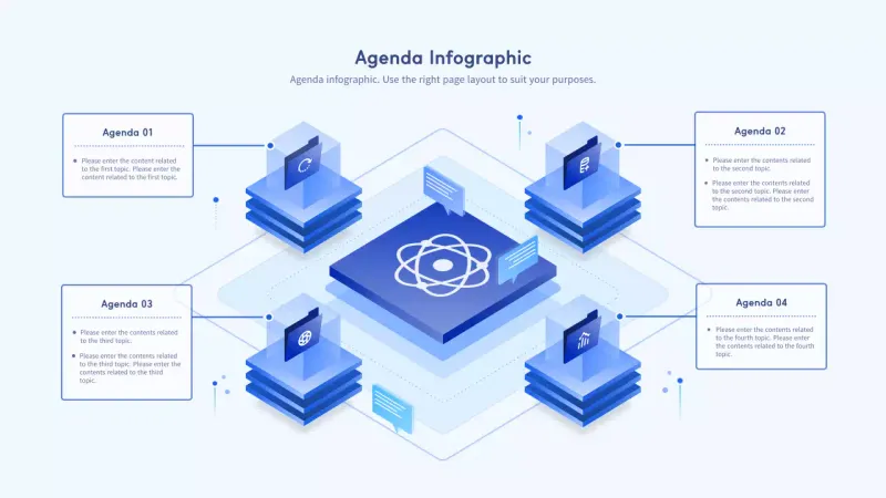 Blue Modern Agenda Layout Infographic