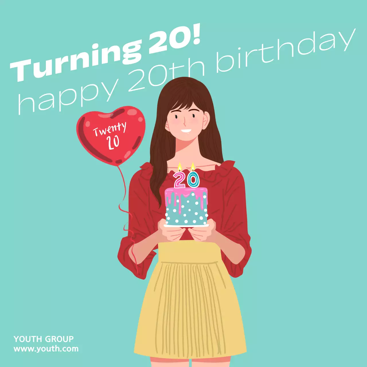 Mint Trendy Birthday Invitation Instagram Post