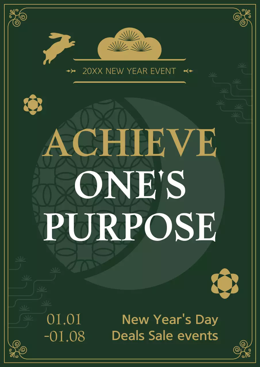 Green Traditional New Year Promotion Poster