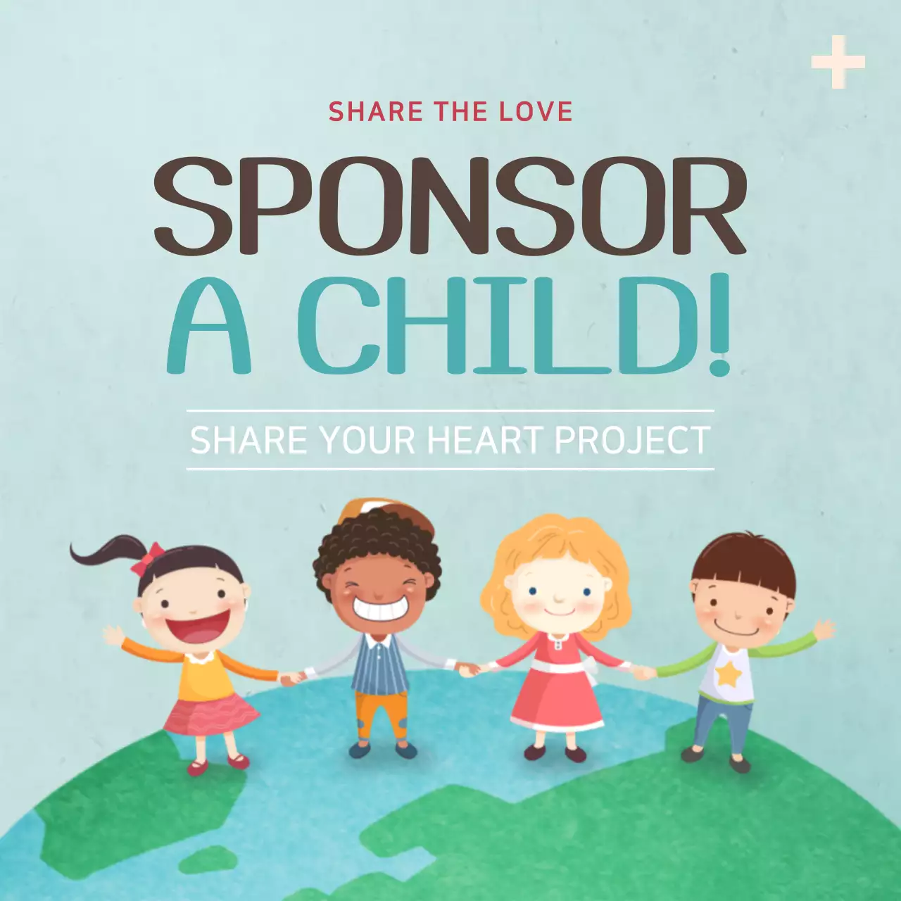Blue Simple Child Sponsorship Promotion Instagram Post