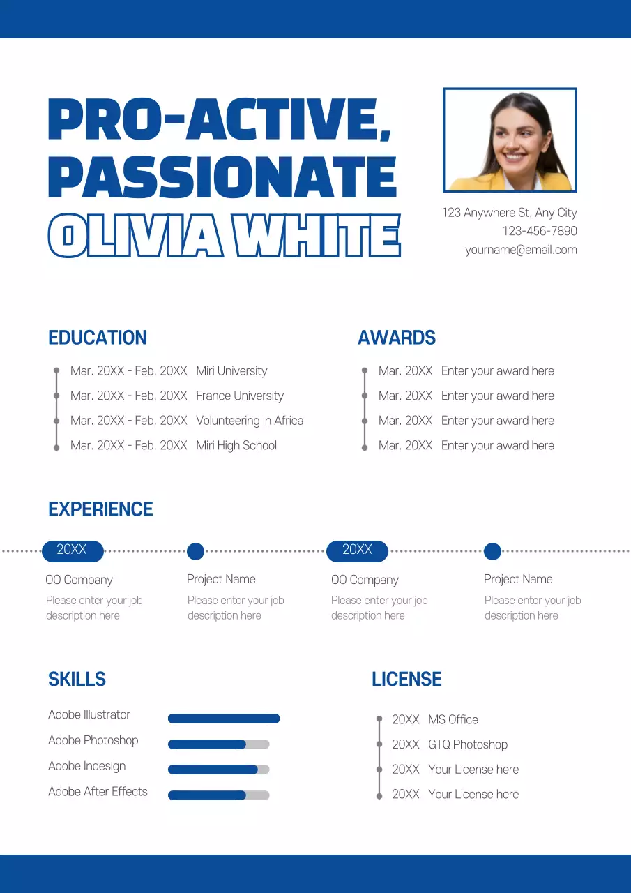 Blue Modern Resume Document