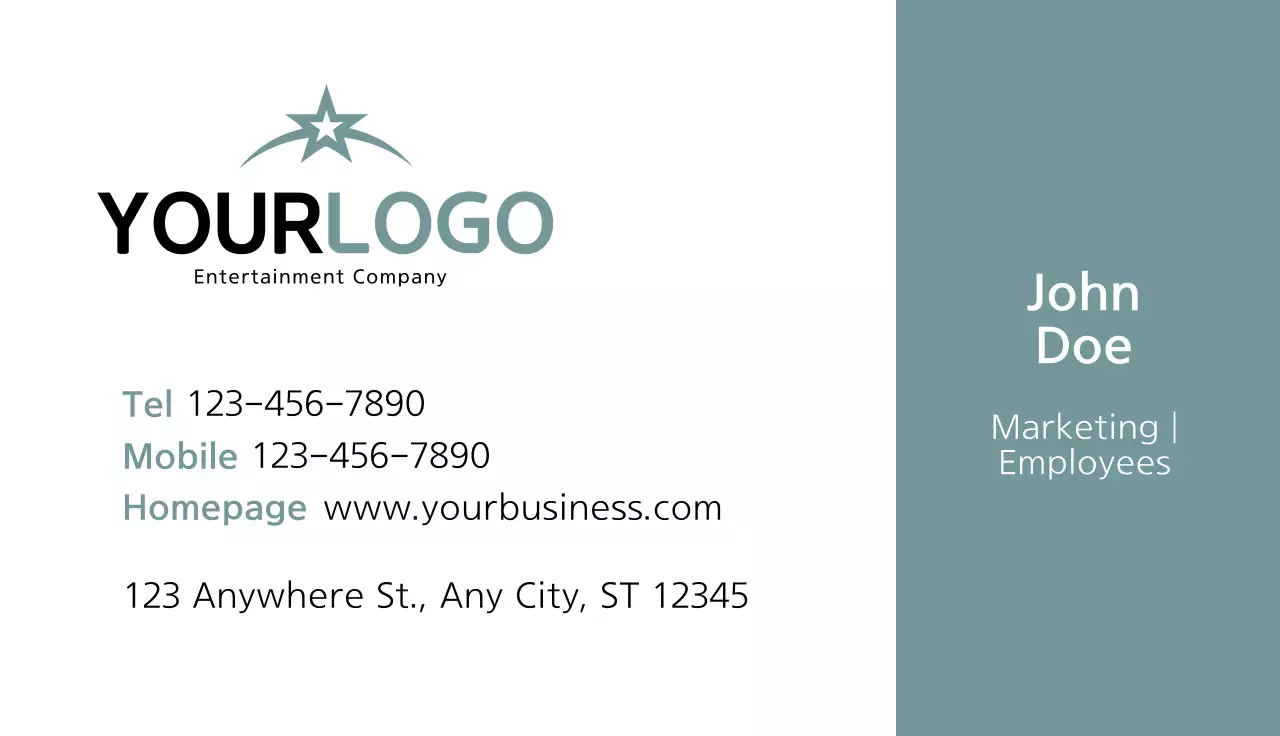 Teal Minimal Business Card