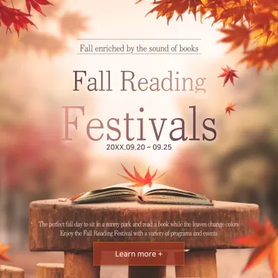 Orange Rustic Reading Event Instagram Post