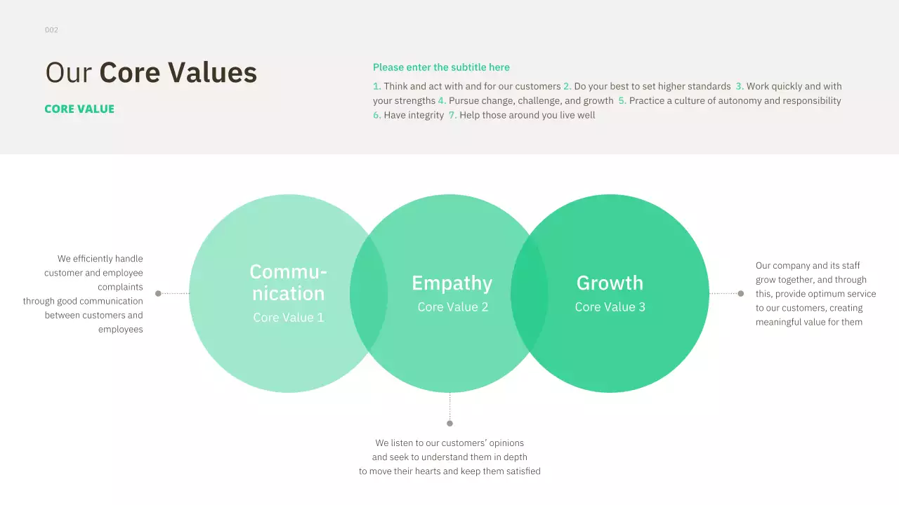 A simple, basic new hire guide with green accents