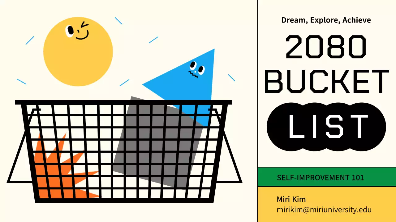 Yellow Colorful Cute Character Illustrations Bucket List