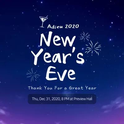 Blue Modern New Year's Event Invitation Instagram Post
