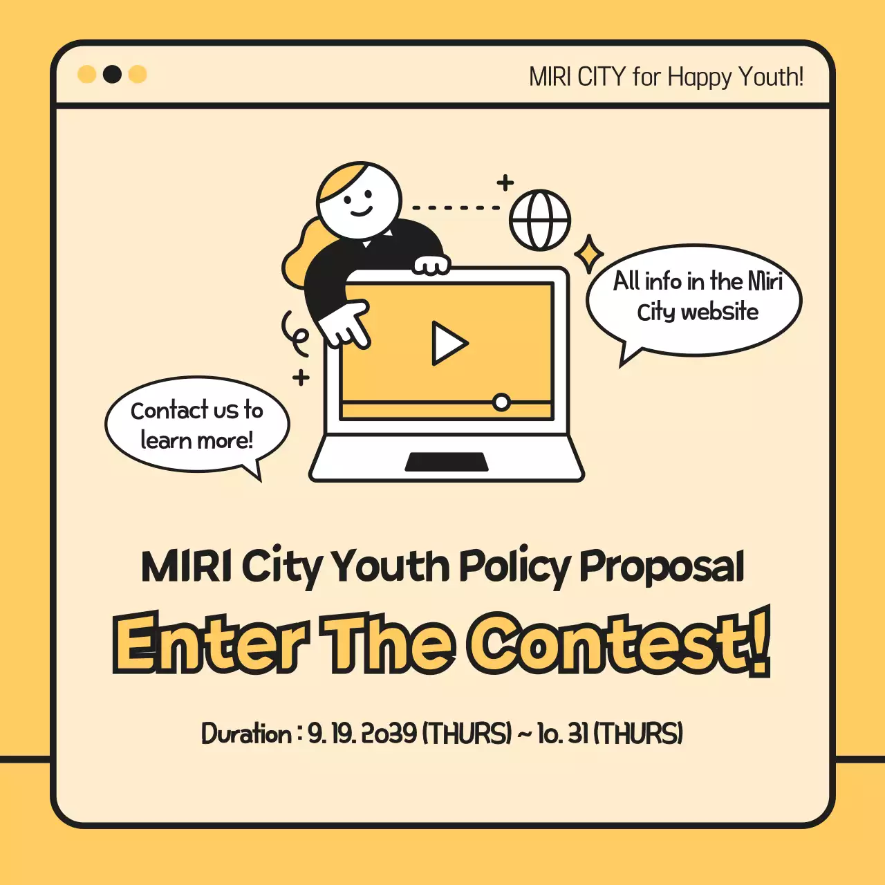 Yellow Minimal Policy Contest Announcement Instagram Carousel