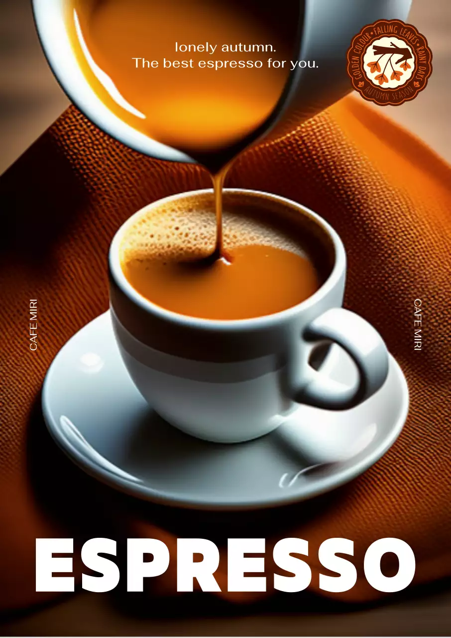 Promosikan menu kafe musim gugur Anda dengan warna oranye yang hangat dan sentimental