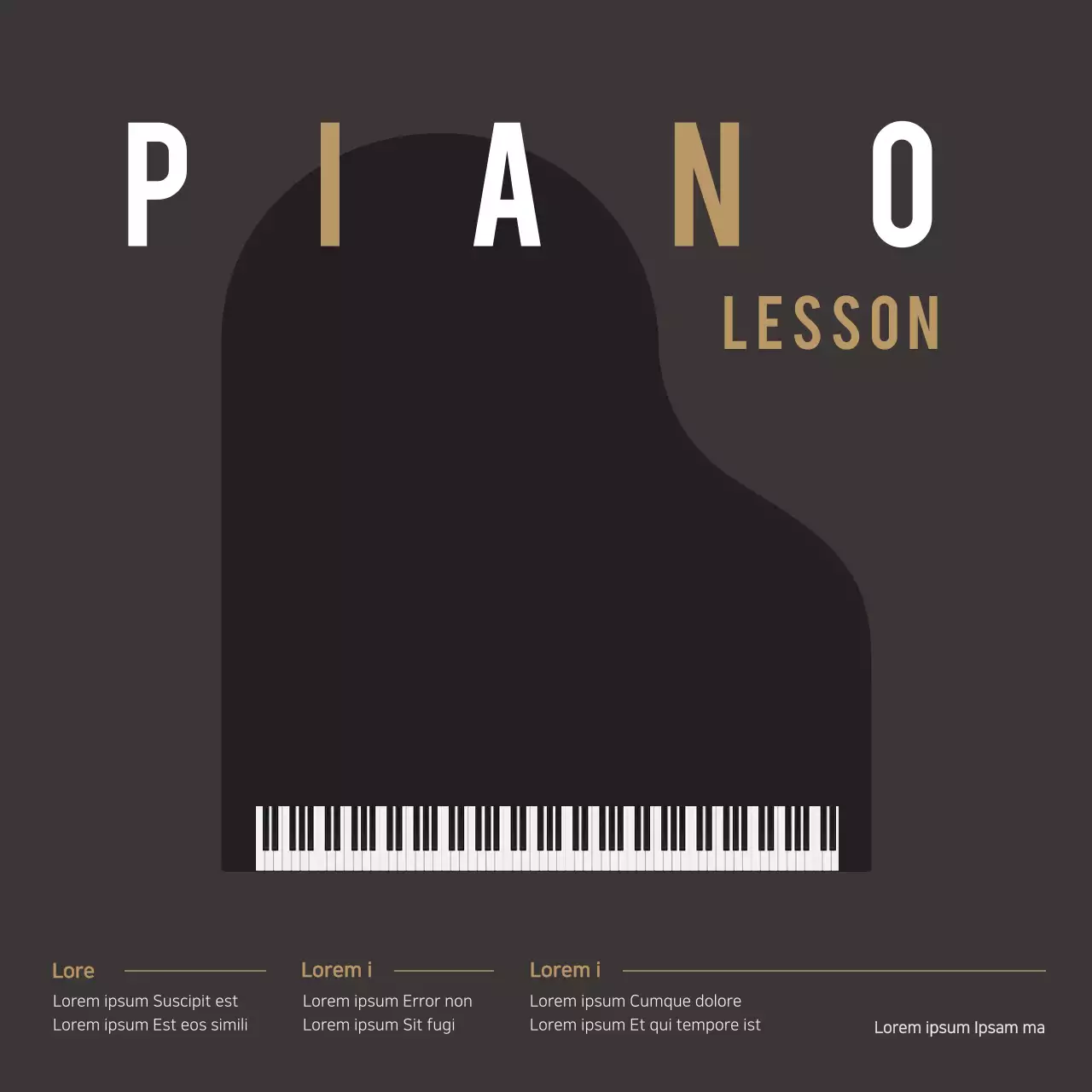 Black Minimal Piano Guide Instagram Post