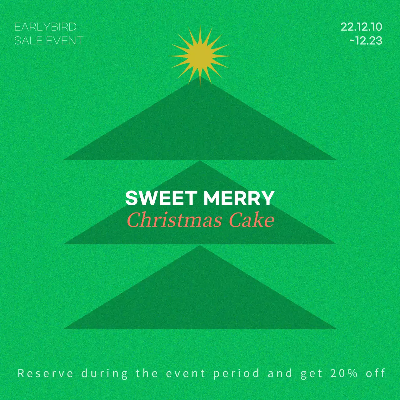 Christmas event promotion with a green and simple concept