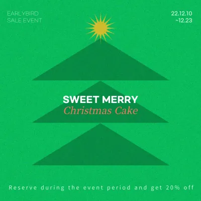 Christmas event promotion with a green and simple concept