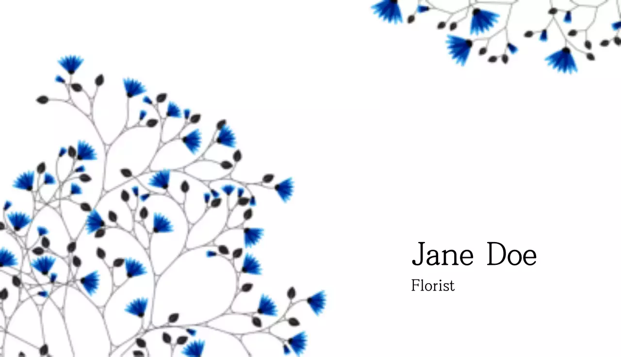 Blue Elegant Floral Business Card