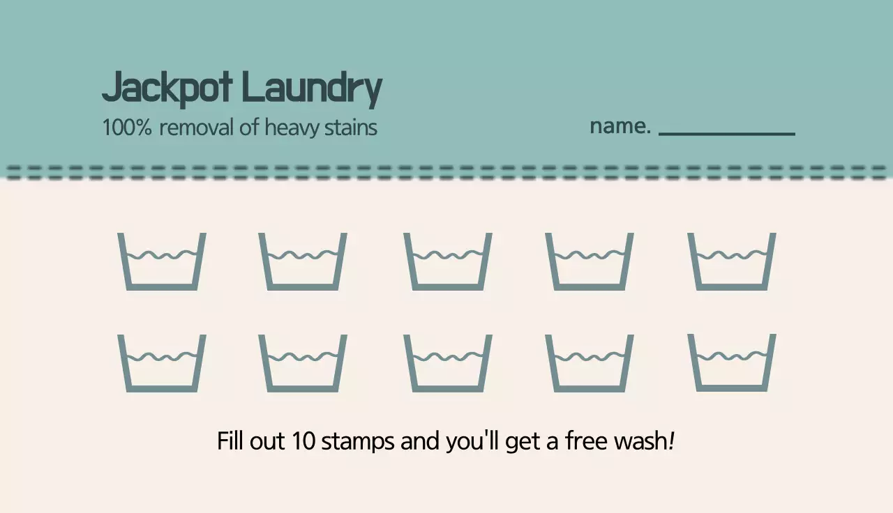 Blue Clean Laundry Promotion Business Card