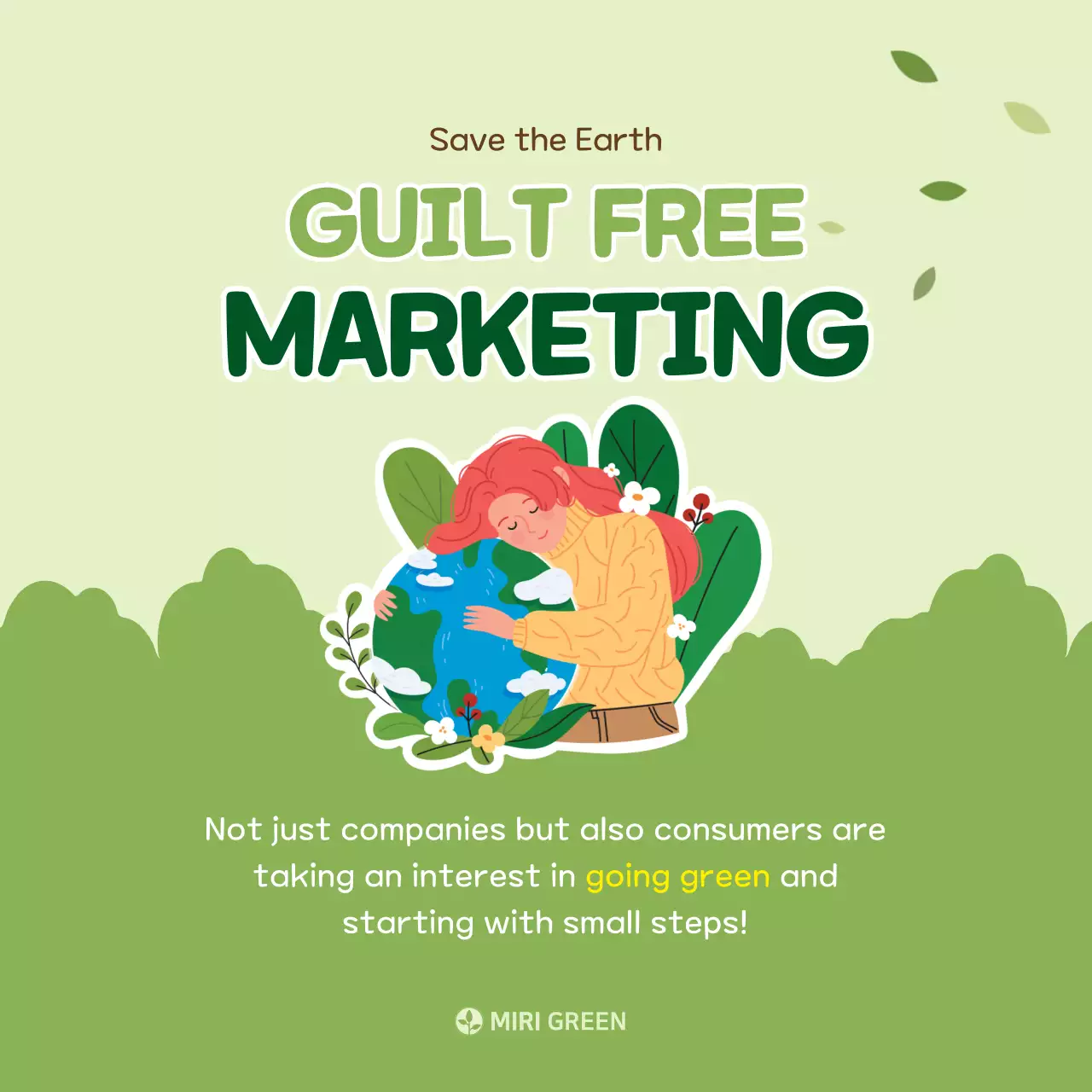 Carrossel Instagram de promoção do meio ambiente moderno verde