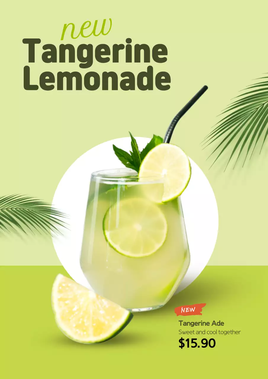 Green Modern Lemonade Promotion Poster
