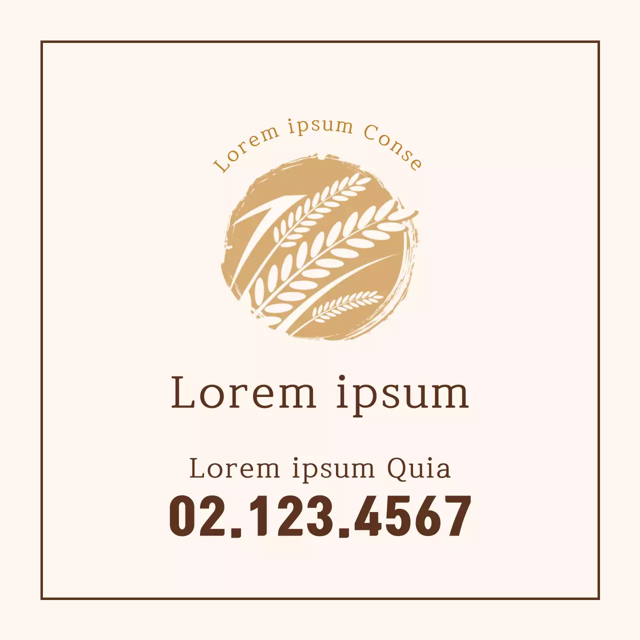 Màu nâu minh họa trang trại lúa hữu cơ gọn gàng