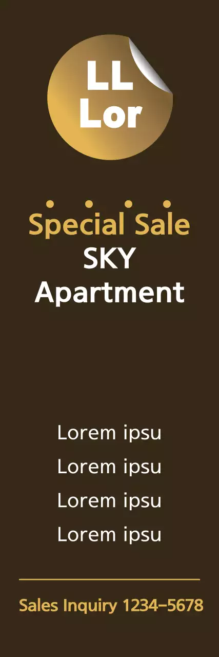 Banner de promoção de apartamento moderno marrom