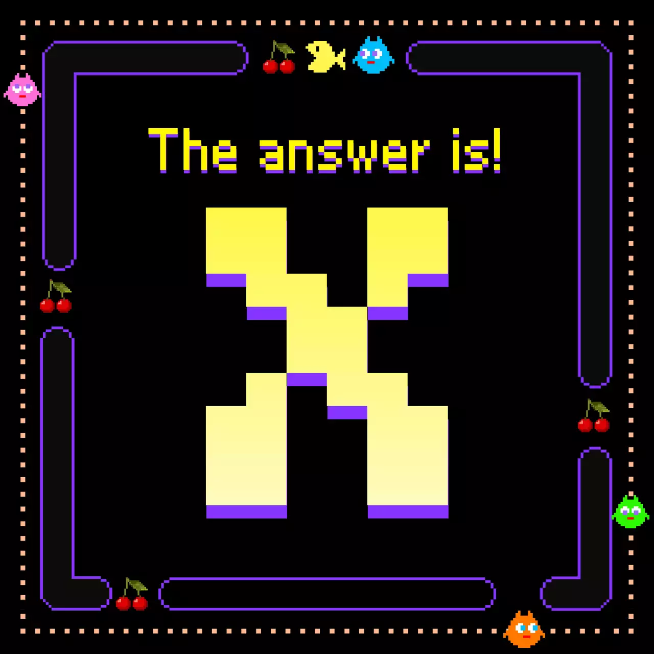cute classic game in purpleblackyellowconcept oxquiz