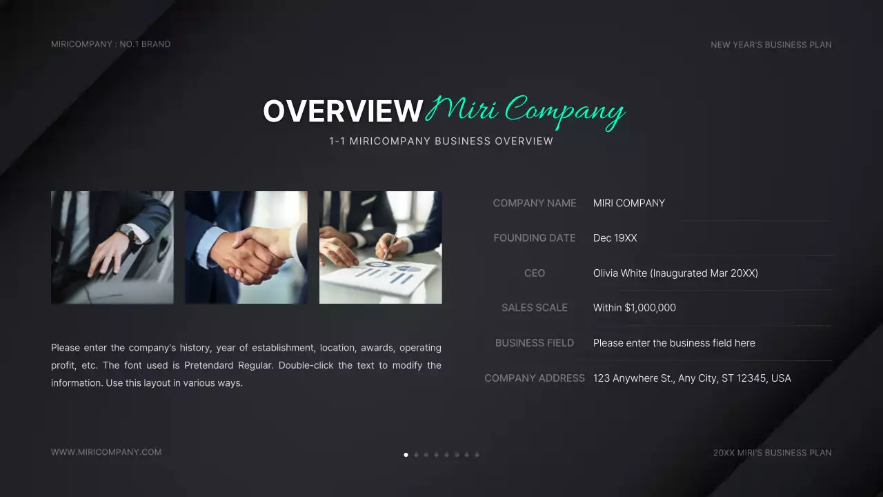 검은색과 연두색의 신년 사업계획서