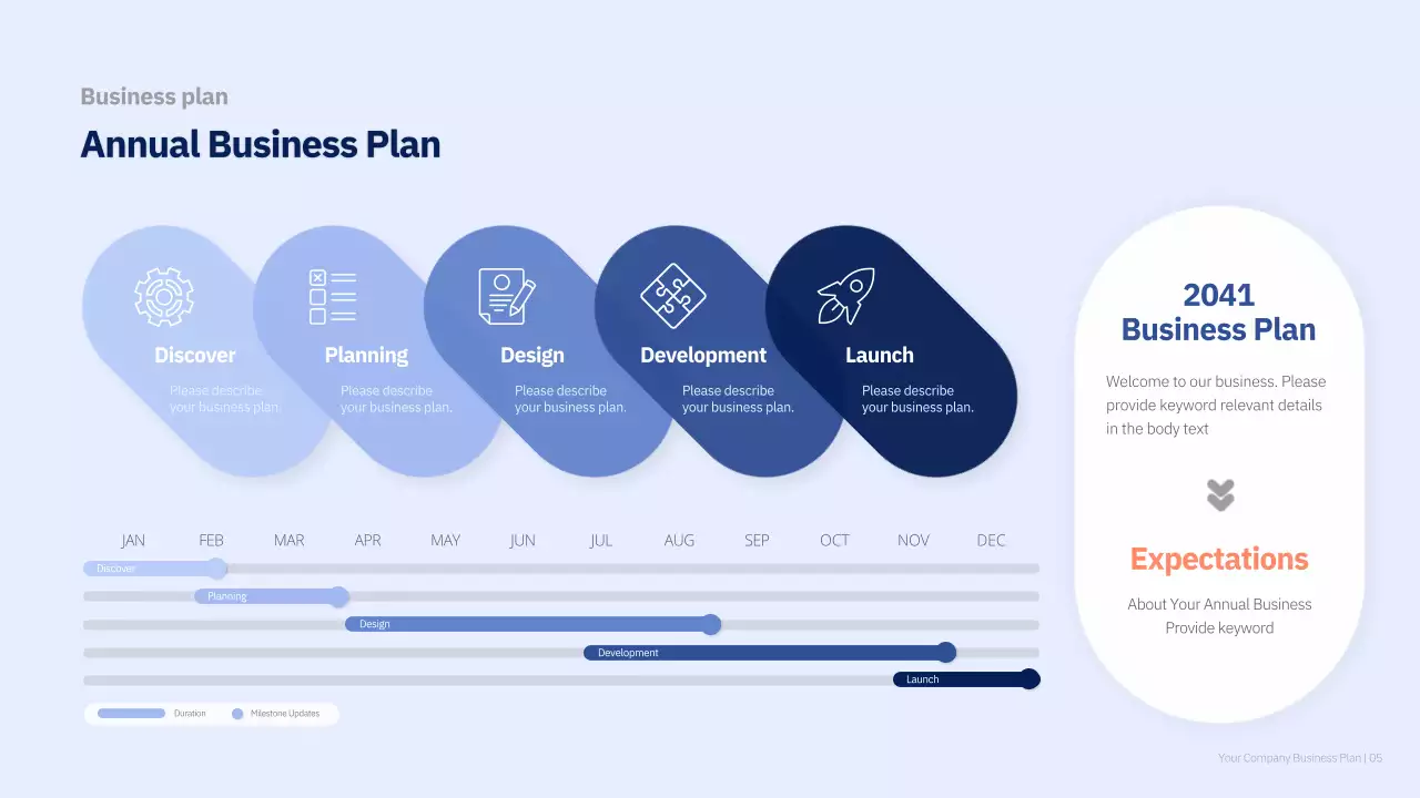 Blue Professional Business Plan Document Presentation