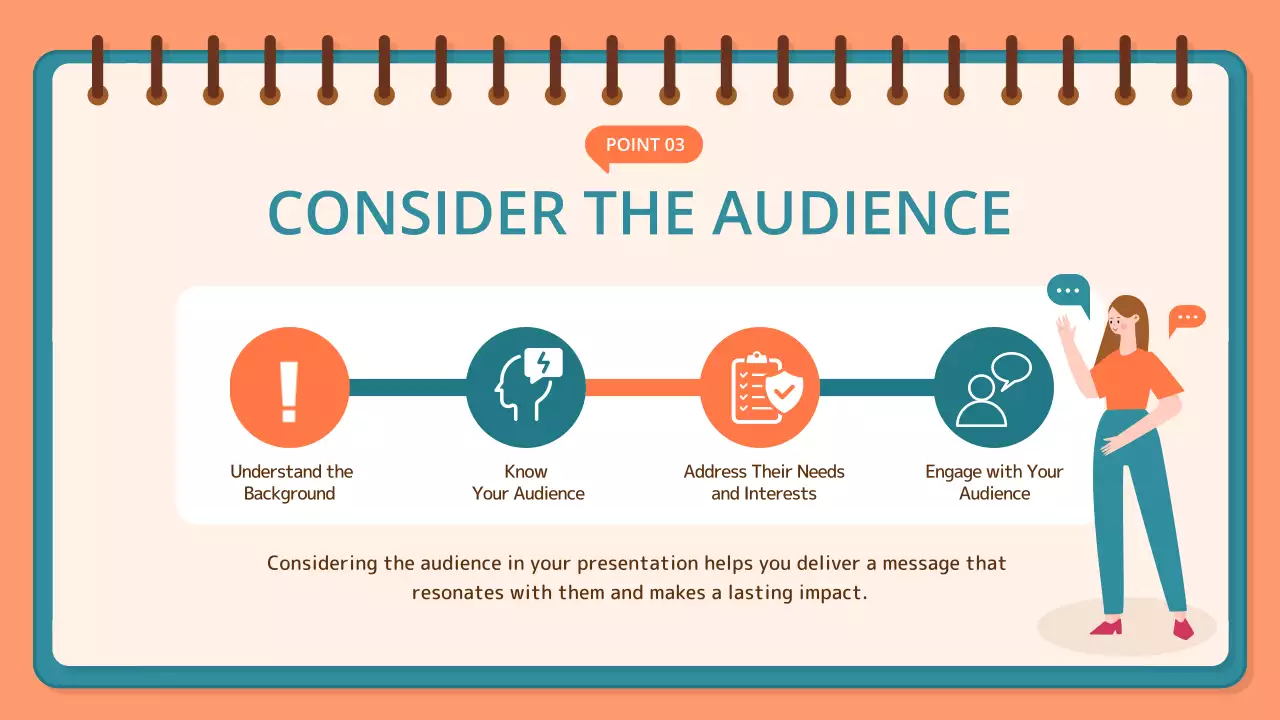 주황색 배경의 깔끔한 설득력 있는 발표 주제