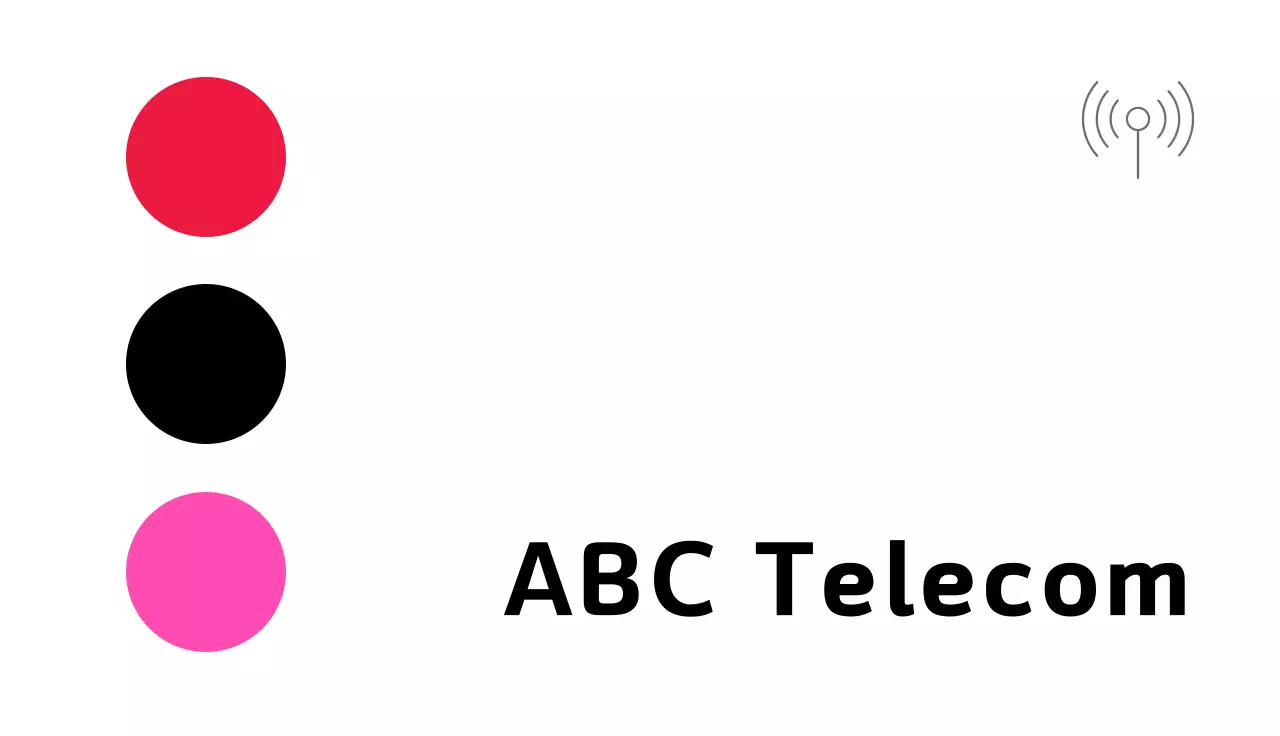 Pink Minimalist Telecom Business Card