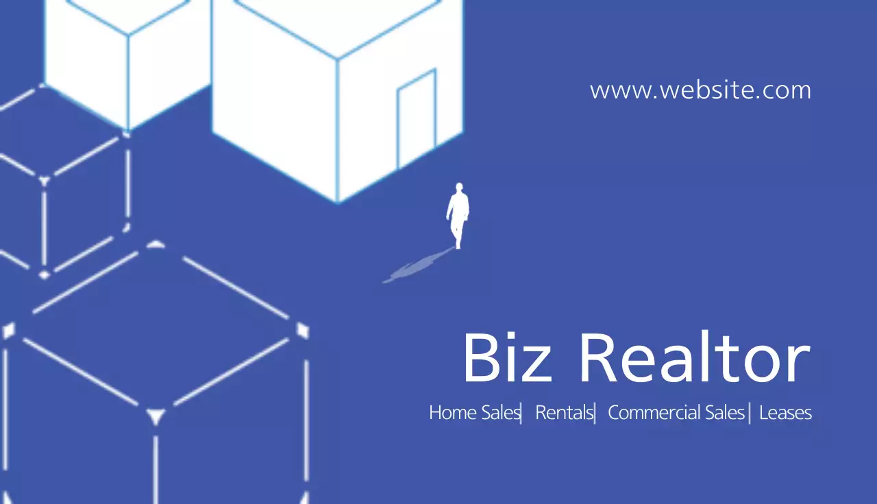 Blue Modern Real Estate Business Card