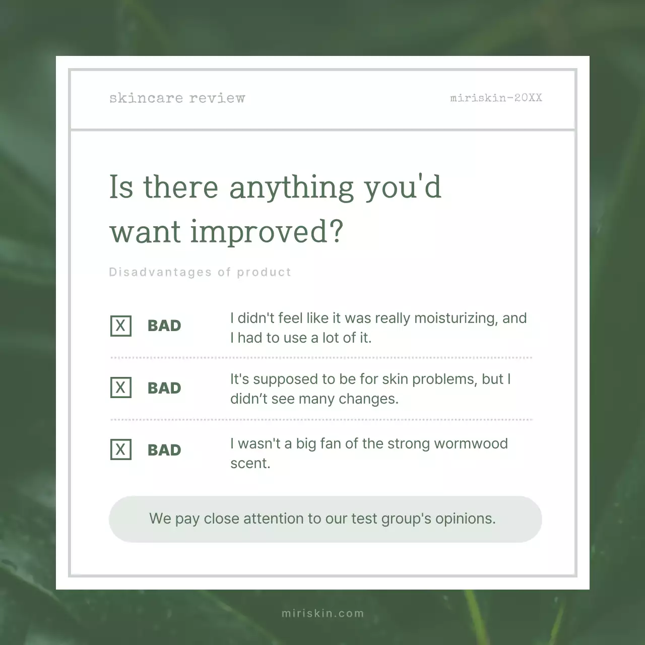 Green Minimal Skincare Review Instagram Carousel