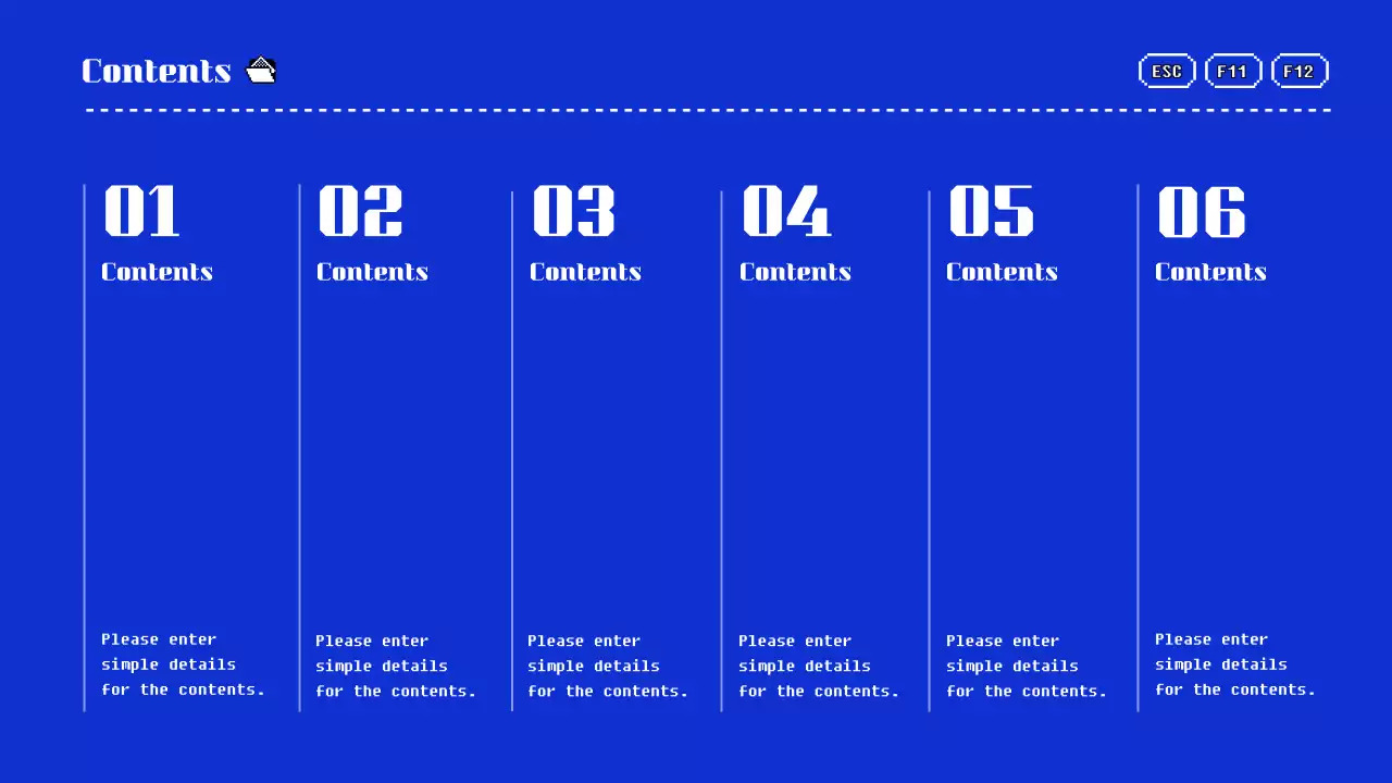 Portfolio presentation in blue and yellow