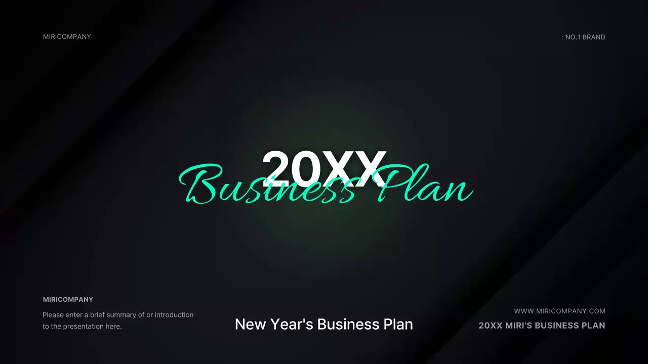 검은색과 연두색의 신년 사업계획서