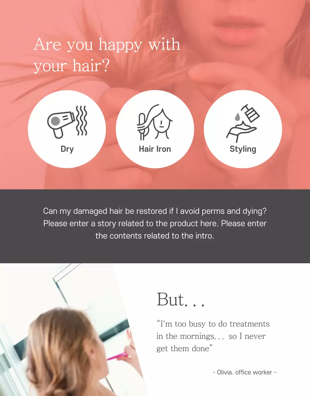 Orange Minimal Hair Promotion Poster