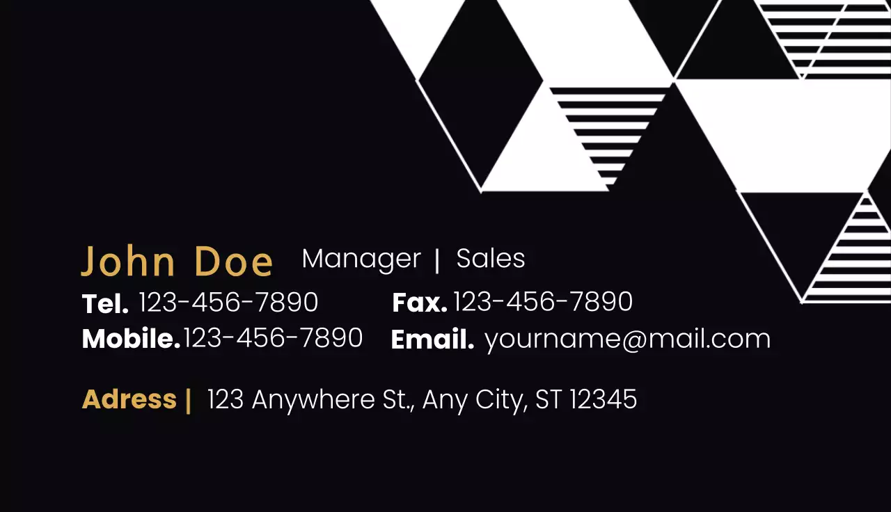 Black Geometric Business Card