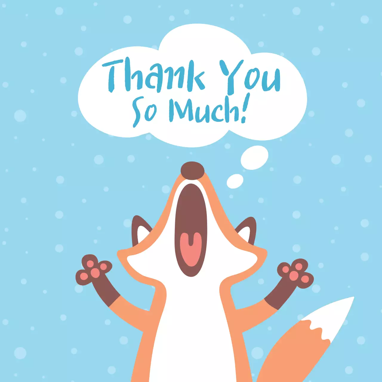 Blue Cartoon Gratitude Card Banner