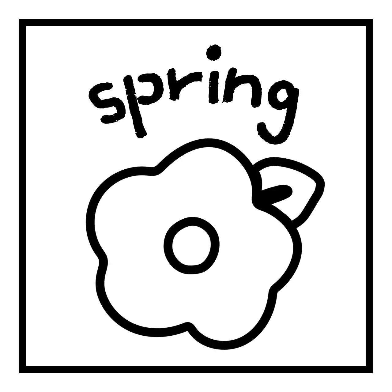 Simple black line illustration of various objects and animals