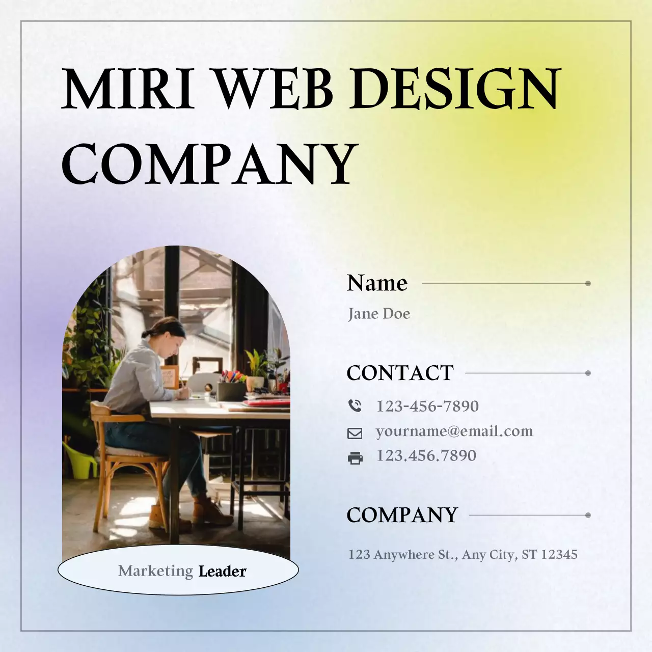 Rainbow Modern Business Card Social Media Post