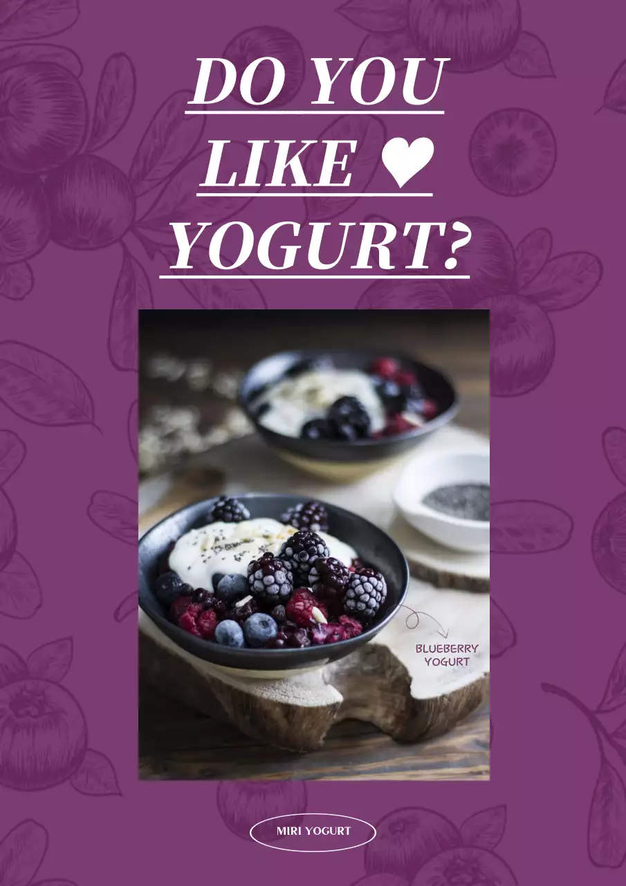 Purple Modern Yogurt Advertisement Poster