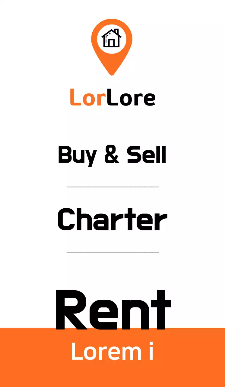 A clean real estate pitch with orange accents