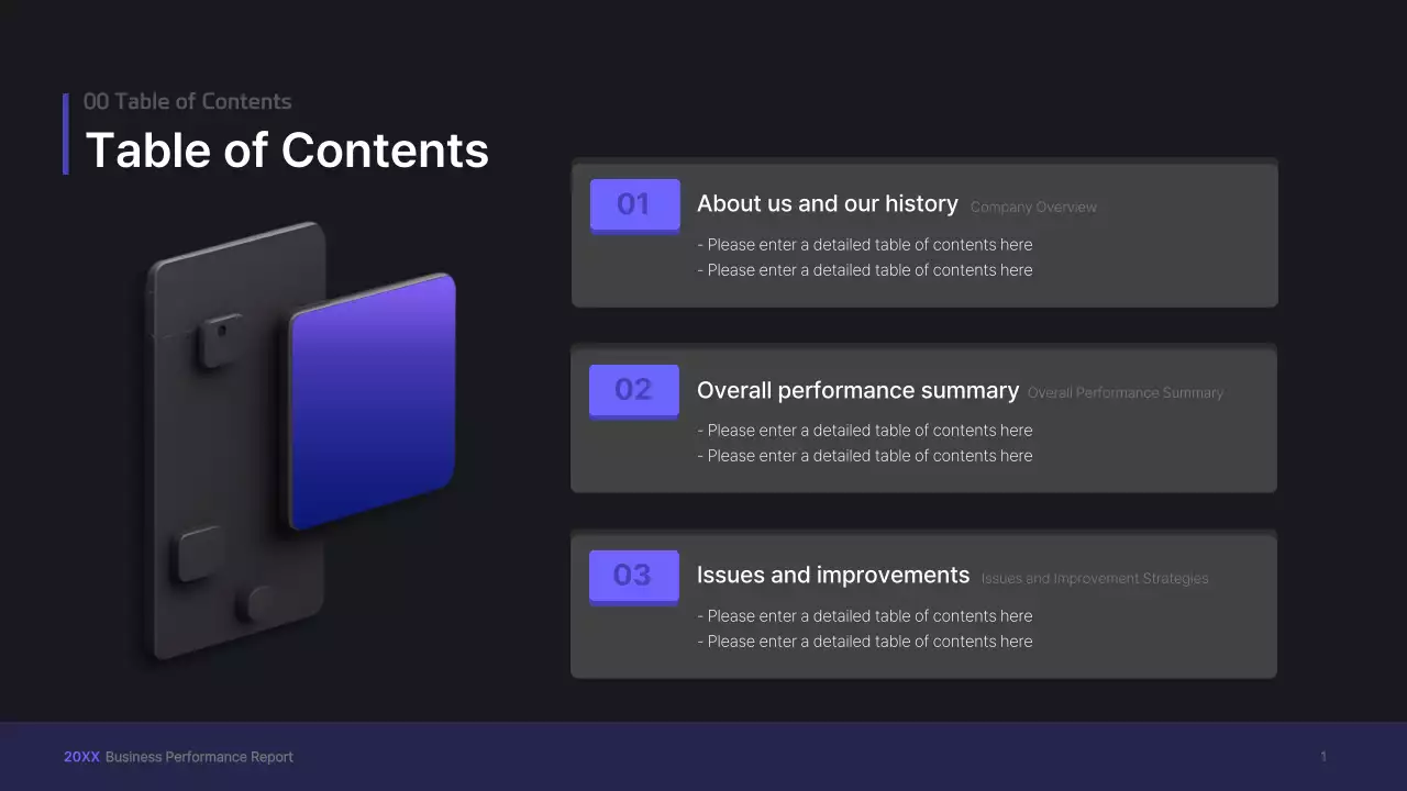 Purple, three-dimensional UI concept business presentation kit