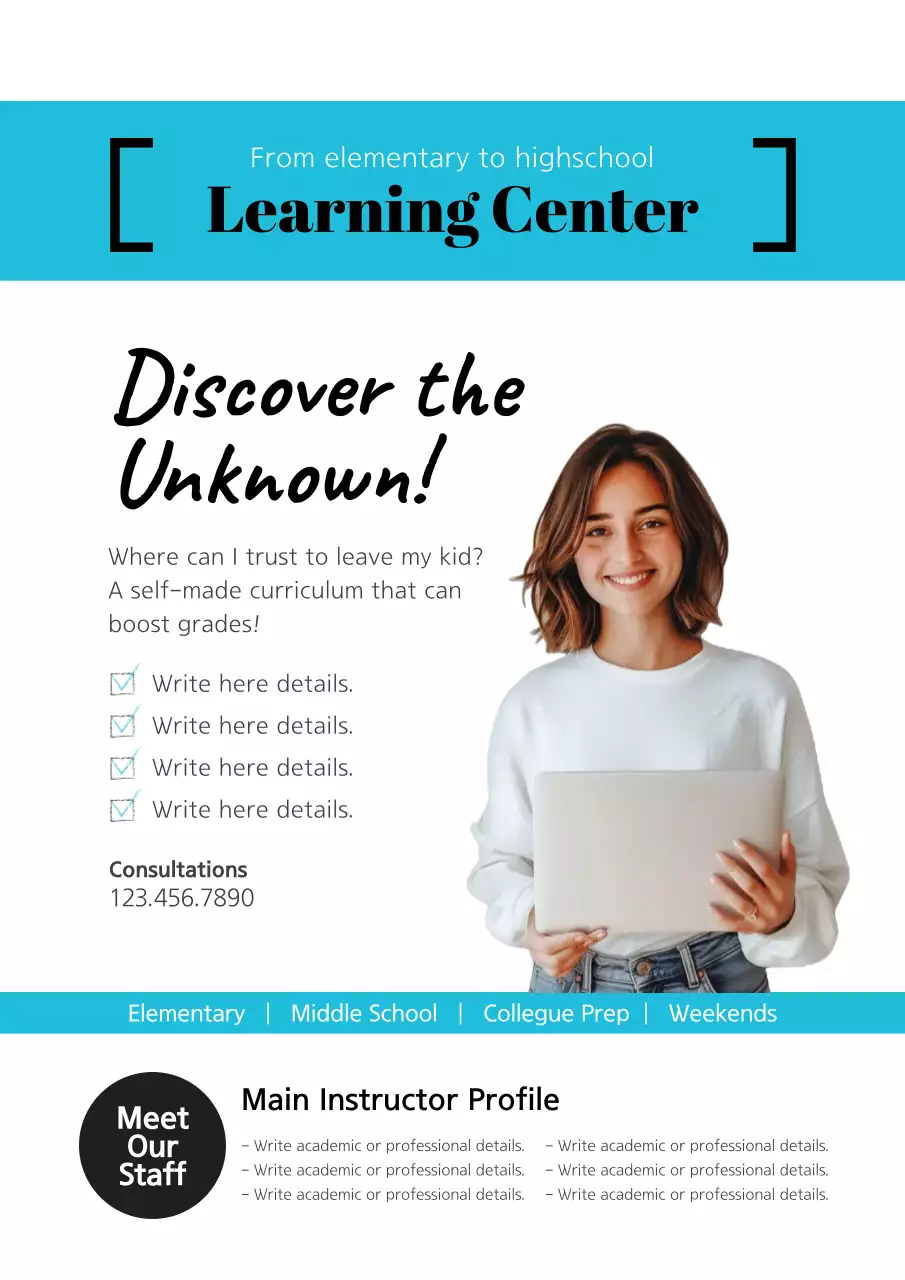 Blue Modern Education Promotion Poster