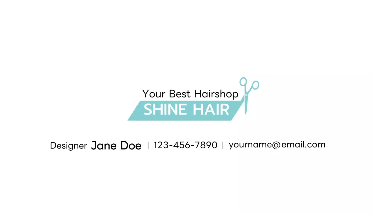 Teal Modern Hair Salon Business Card