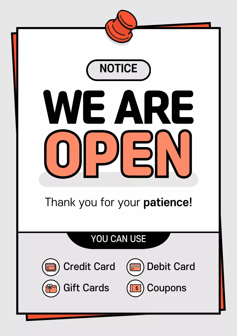 Orange Simple Business Announcement Poster