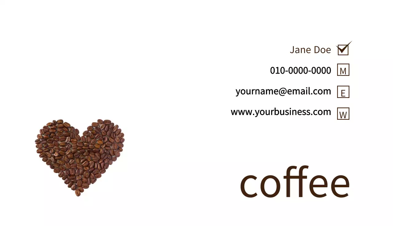 Brown Minimalist Coffee Business Card