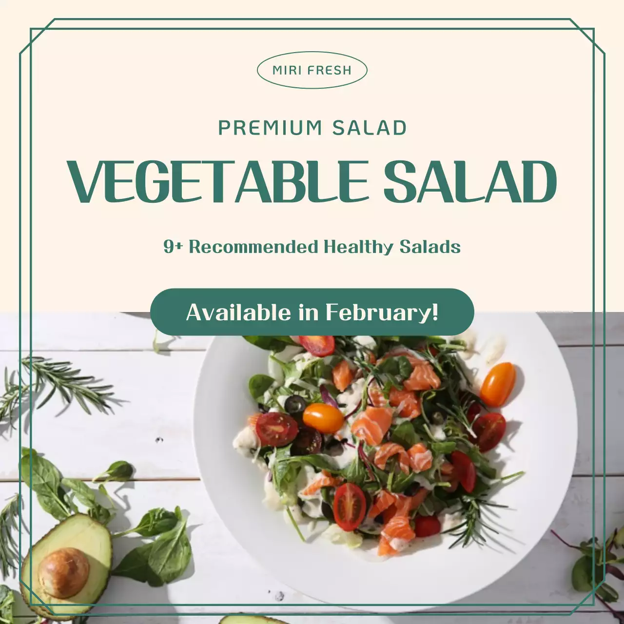 Beige Minimal Salad Promotion Instagram Post