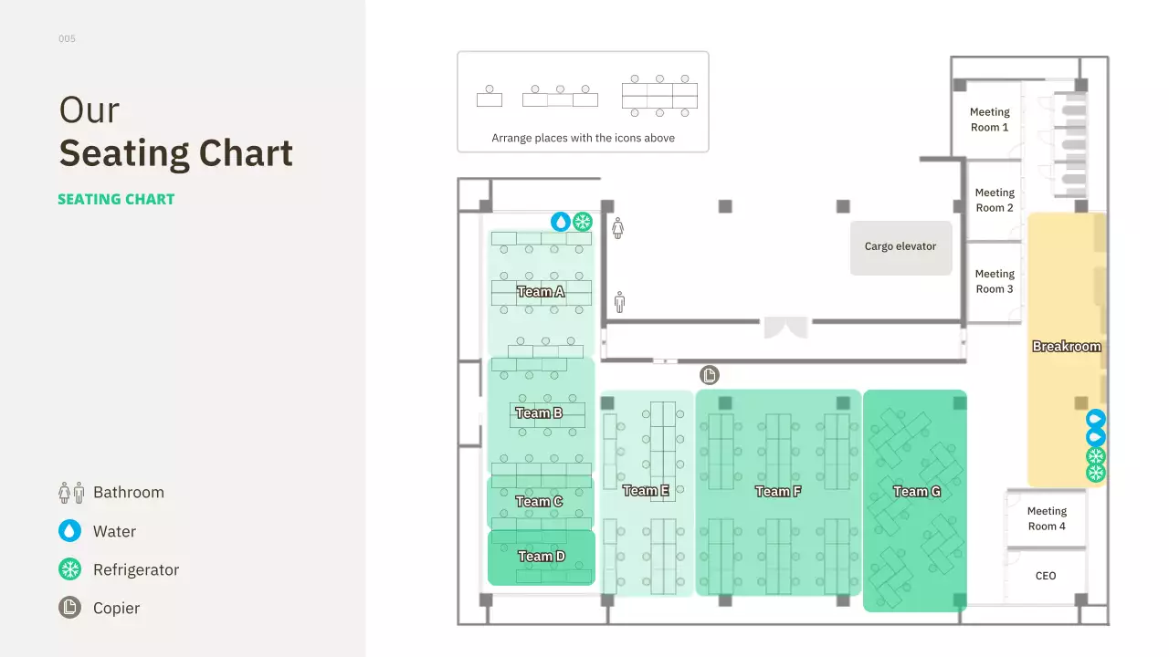 A simple, basic new hire guide with green accents