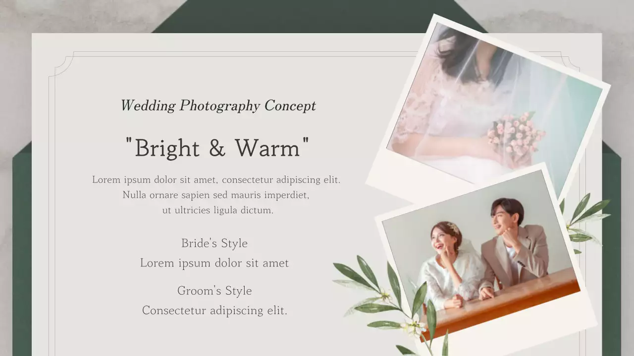 Wedding planning with a green invitation concept