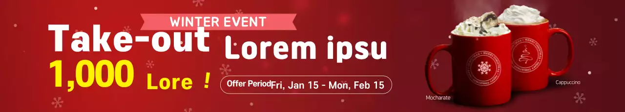 Promote your Christmas coffee cafe menu with a red photo