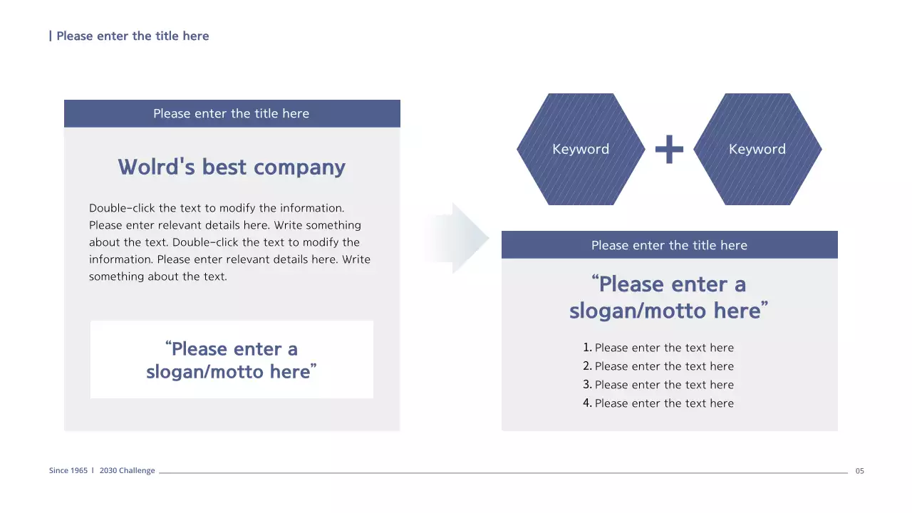 A simple business plan in navy blue